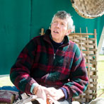 Owen Jones making an oak swill at Hatfield Living Crafts fair 2017